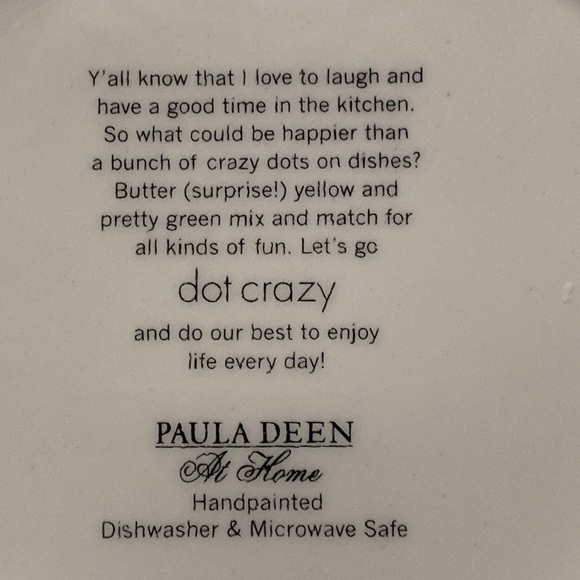 Paula Deen at Home dot crazy set of 4 nine inch salad/lunchheon plates - Picture 5 of 5